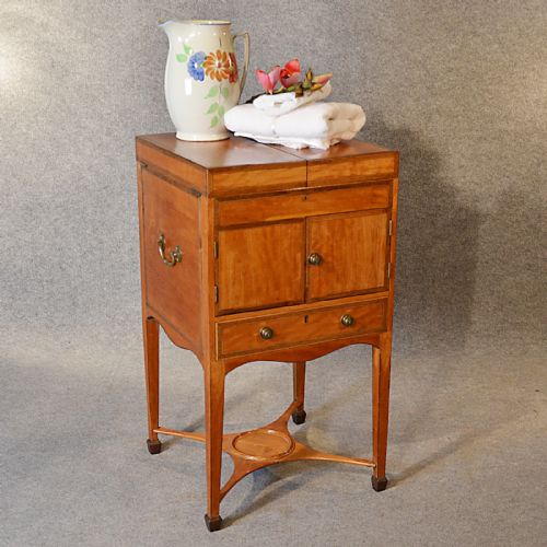 Antique Washstand Shaving Vanity Mirror Stand Georgian English Satinwood C1780