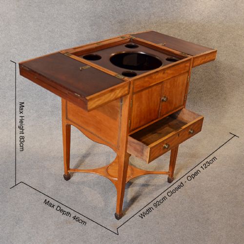 fig 1. Antique Washstand Shaving Vanity Mirror Stand Georgian English Satinwood c1780