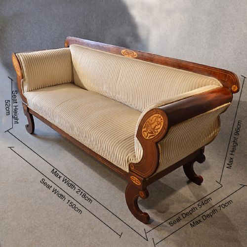 fig 1. Antique Sofa Settee Regency English Scroll End Couch Superior Condition c1820