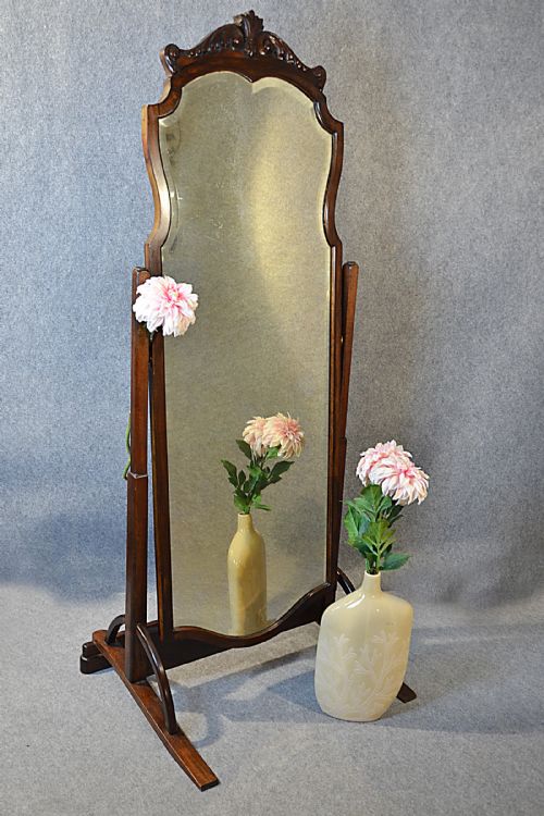 Antique Mirror Cheval Large Vanity Full Length Dressing English Victorian C1900