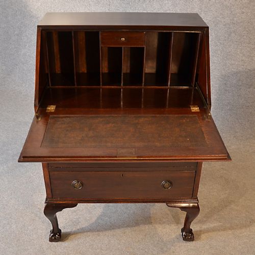 fig 2. Antique Bureau Edwardian Writing Desk Mahogany English Queen Anne c1910