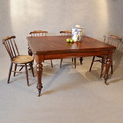 Antique Kitchen Dining Table English Victorian 4 - 8 Seater with Drawers C1850