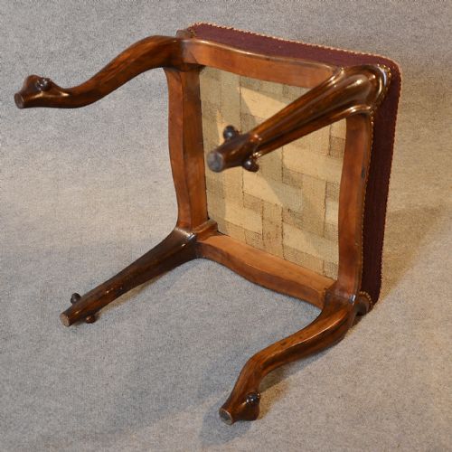 fig 3. Antique Dressing Stool Needlepoint Tapestry English Victorian Rosewood c1870