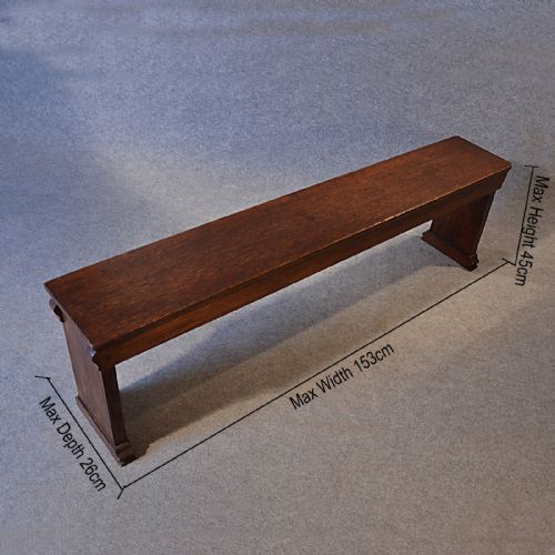 fig 1. Antique Bench 5' Pew Window Seat Form English Oak Victorian c1900
