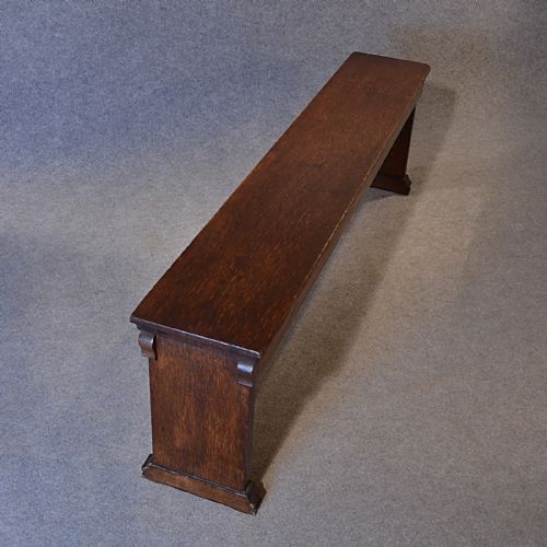 fig 2. Antique Bench 5' Pew Window Seat Form English Oak Victorian c1900