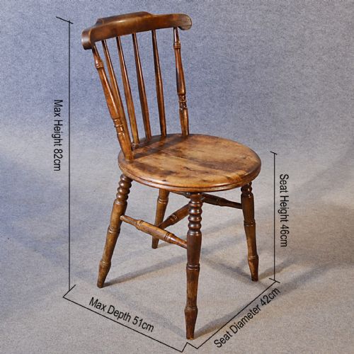 fig 1. Antique Set 4 Chairs Victorian Kitchen Dining Windsor Quality English Beech 1900