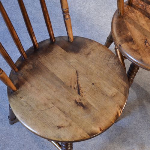 fig 3. Antique Set 4 Chairs Victorian Kitchen Dining Windsor Quality English Beech 1900