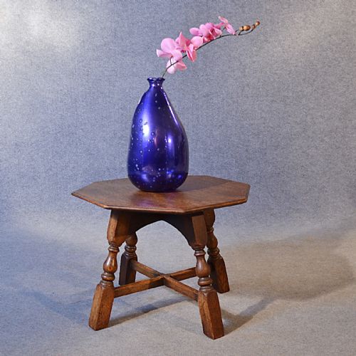 Antique Oak Table Low Side Occasional Coffee Lamp English Edwardian C1910