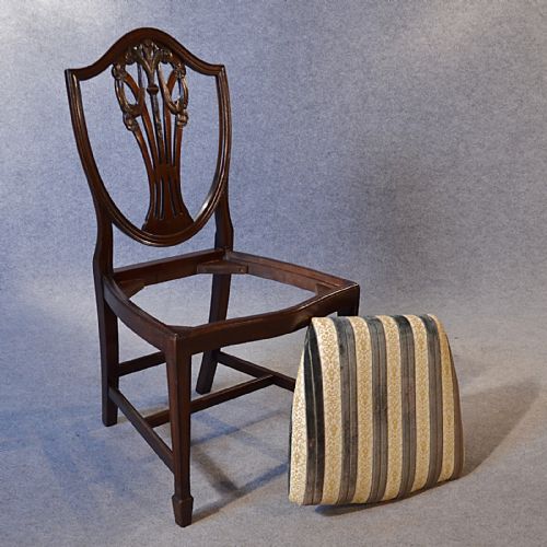 fig 3. Antique Set 6 Dining Chairs Mahogany Hepplewhite Edwardian With Carvers c1910