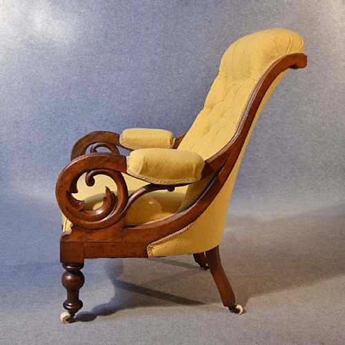 fig 3. Antique Chair Library Salon Armchair Quality Mahogany Victorian English c1860