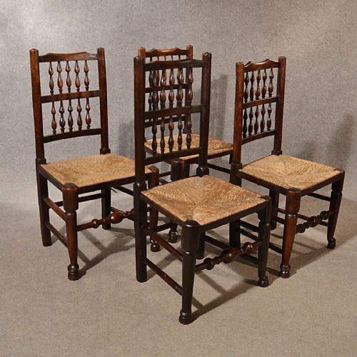 Antique Kitchen Dining Chairs Lancashire Spindle Back Quality Ash & Elm C1800