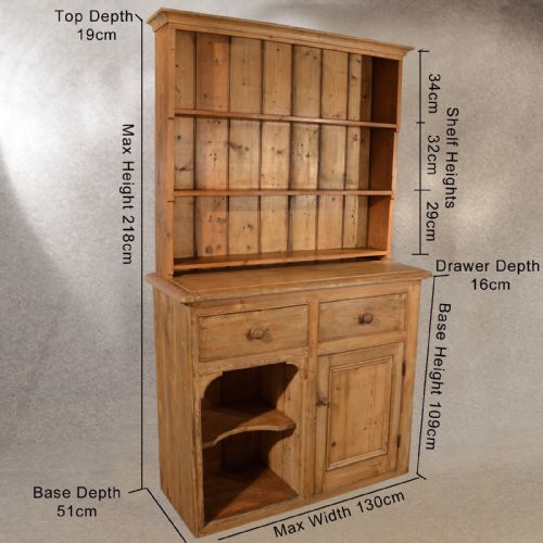 fig 1. Antique Victorian Pine Dresser Quality English Country Kitchen Display c1850