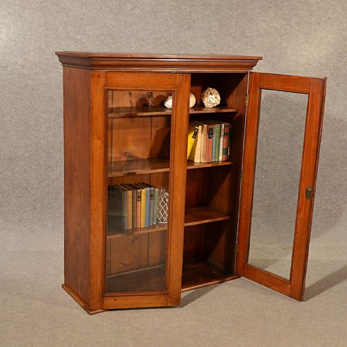 Antique Bookcase Display Library Glazed Cabinet Victorian English Mahogany C1890