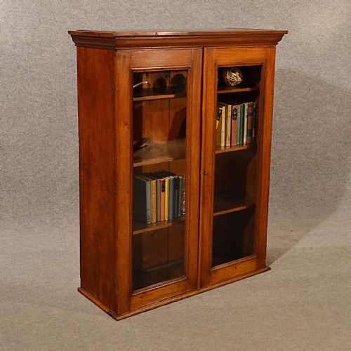 fig 1. Antique Bookcase Display Library Glazed Cabinet Victorian English Mahogany c1890