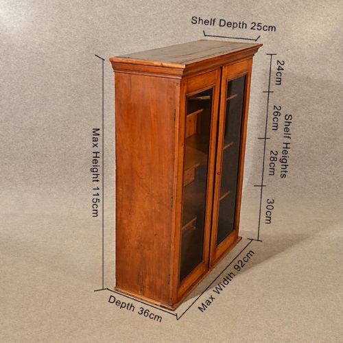 fig 2. Antique Bookcase Display Library Glazed Cabinet Victorian English Mahogany c1890