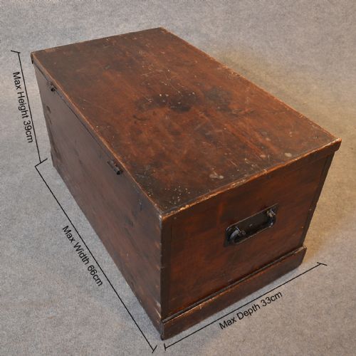 fig 1. Antique Blanket Box Coffee Table Chest Shipping Trunk English Victorian c1870