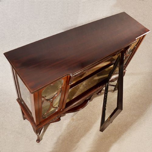 fig 3. Antique Display Case China Cabinet Quality Edwardian English Mahogany c1910