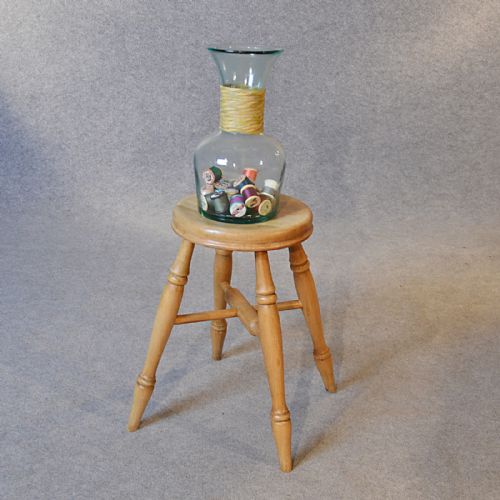 Antique Stool Country Artist Seat Tall Milking Stand English Victorian C1900
