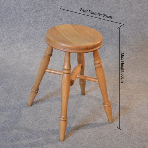 fig 1. Antique Stool Country Artist Seat Tall Milking Stand English Victorian c1900