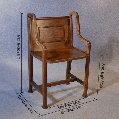 fig 1. Antique Oak Chair Quality Ecclesiastical English Victorian Arts & Crafts c1890