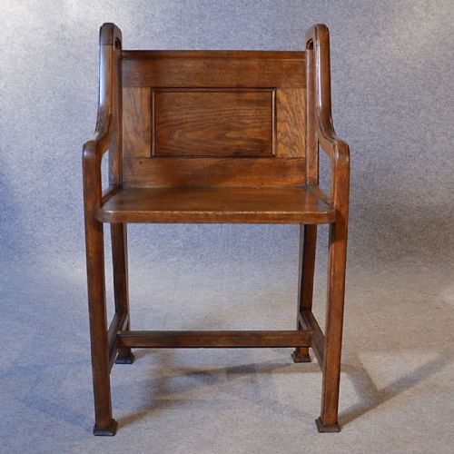 fig 2. Antique Oak Chair Quality Ecclesiastical English Victorian Arts & Crafts c1890