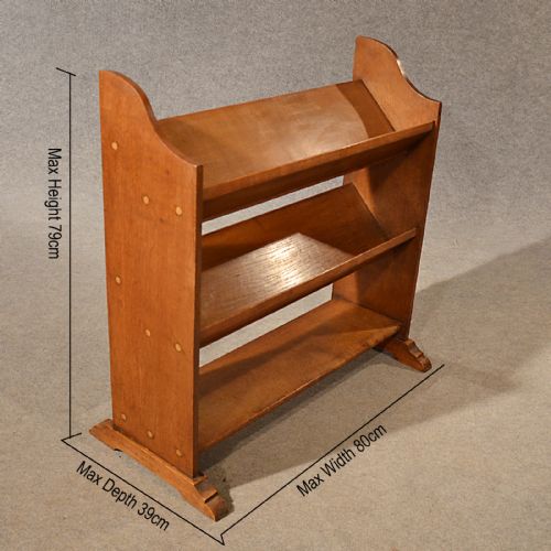 fig 1. Antique Bookcase Book Stand Library Rack Solid English Oak Victorian c1900