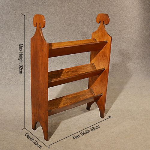 fig 1. Antique Bookcase Book Stand Library Rack Solid English Oak Victorian c1900