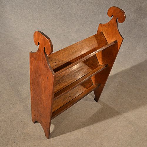 fig 2. Antique Bookcase Book Stand Library Rack Solid English Oak Victorian c1900