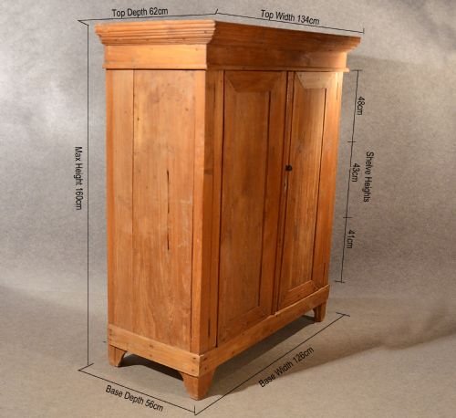 fig 1. Antique Cabinet Cupboard Bookcase Wardrobe Linen Press French Cherry c1900