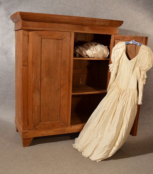 fig 2. Antique Cabinet Cupboard Bookcase Wardrobe Linen Press French Cherry c1900