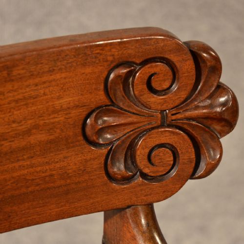 fig 2. Antique Leather Study Desk Elbow Chair Large Wide Quality English Regency c1830