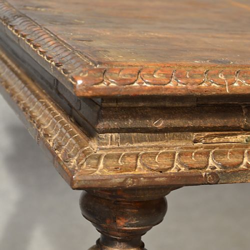 fig 2. Antique Dining Table Walnut Iron Bound 17th Century