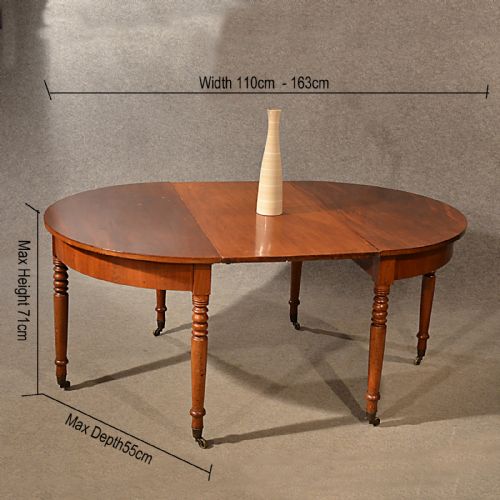 fig 1. Antique Dining Table Extending Georgian Round or Demi Lune Pair Tables c1780