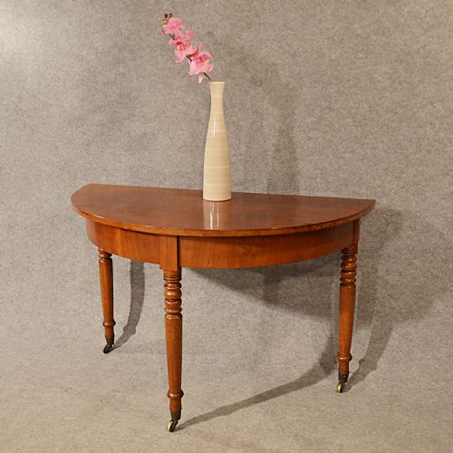 fig 3. Antique Dining Table Extending Georgian Round or Demi Lune Pair Tables c1780