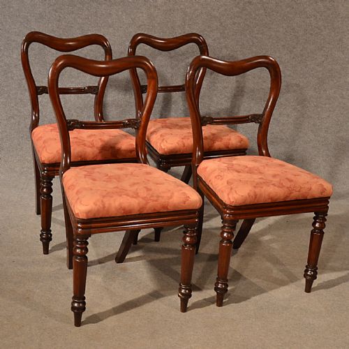 Antique Set Dining Chairs William IV English Late Regency Quality Mahogany C1835