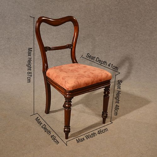fig 1. Antique Set Dining Chairs William IV English Late Regency Quality Mahogany c1835