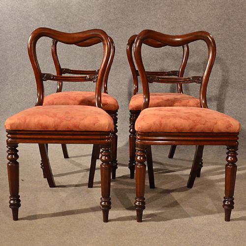 fig 3. Antique Set Dining Chairs William IV English Late Regency Quality Mahogany c1835