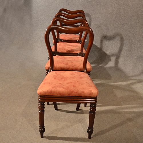 fig 4. Antique Set Dining Chairs William IV English Late Regency Quality Mahogany c1835