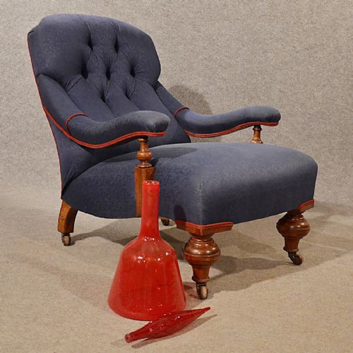 Antique Armchair Easy Chair Quality English Victorian in Manner of Howard C1870