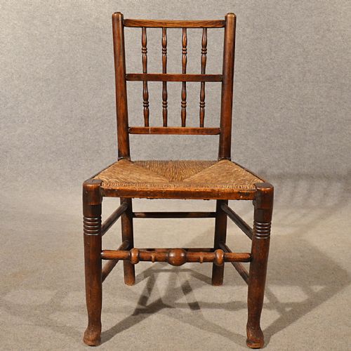 fig 2. Antique Kitchen Dining Chairs Lancashire Spindle Low Back Quality Ash Elm c1800