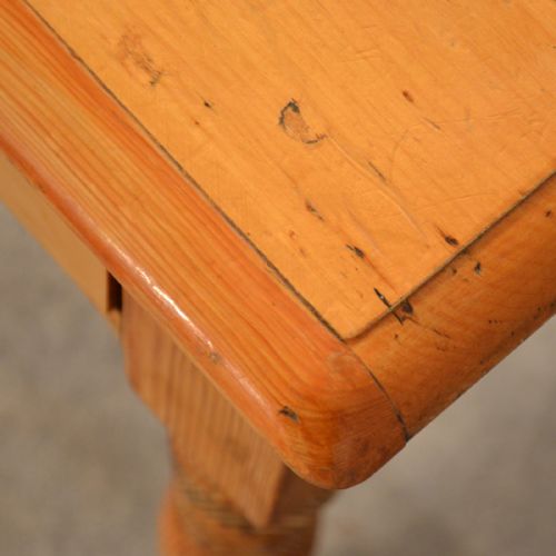 fig 2. Antique Pine Table Kitchen or Dining With Drawer Quality English Victorian c1900