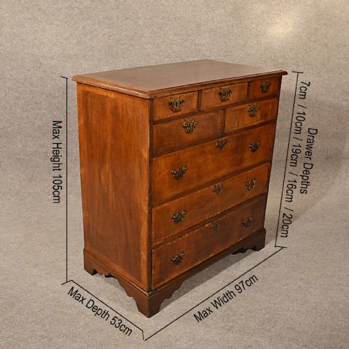fig 1. Antique Chest of Drawers Tallboy Quality English Oak 8 Drawer Georgian c1800