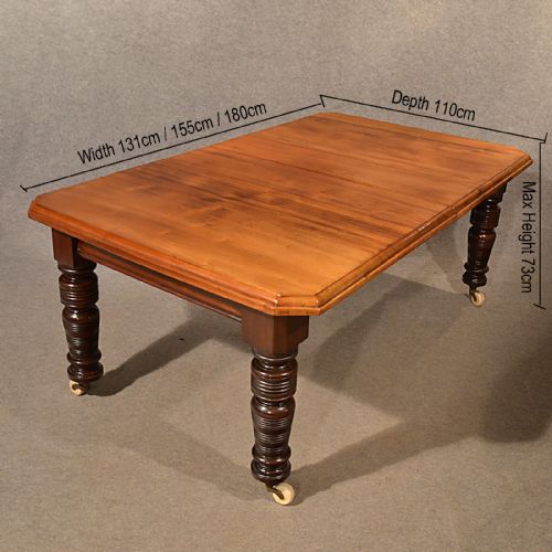 fig 1. Antique Kitchen Dining Table Extending Wind Out Victorian 4 - 8 Seater c1890