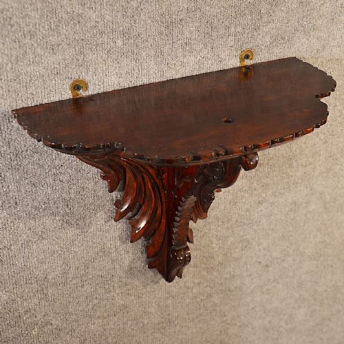 fig 2. Antique Wall Shelf What Not Display Victorian Ornate Carved Mahogany Stand c1900
