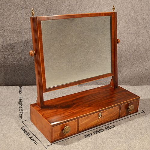 fig 1. Antique Georgian Mirror Dressing Vanity Swing Toilet English Jewelry Box c1800