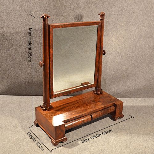 fig 1. Antique Mirror Dressing Vanity Swing Toilet English William IV Jewelry Box c1835