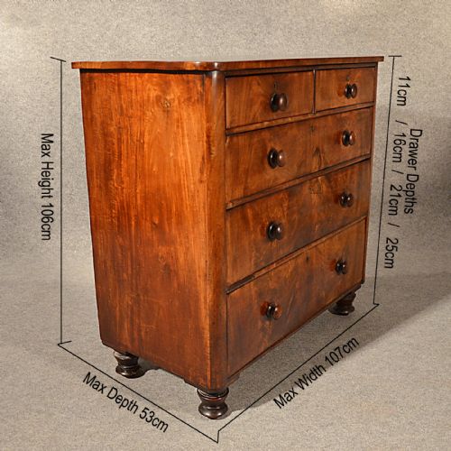 fig 1. Antique Chest of Drawers Mahogany Tallboy Quality English Victorian c1870