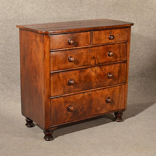 fig 2. Antique Chest of Drawers Mahogany Tallboy Quality English Victorian c1870