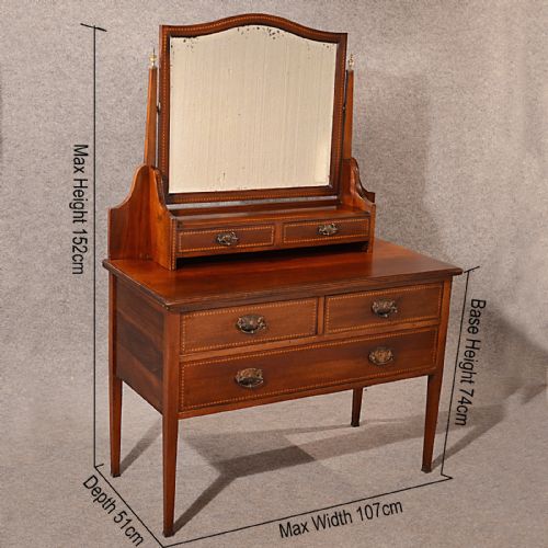 fig 1. Antique Dressing Table Chest of Drawers Maple & Co Quality English c1910