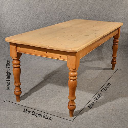 fig 1. Antique Pine Large Table Kitchen Dining 8 Seater Quality English Victorian c1900